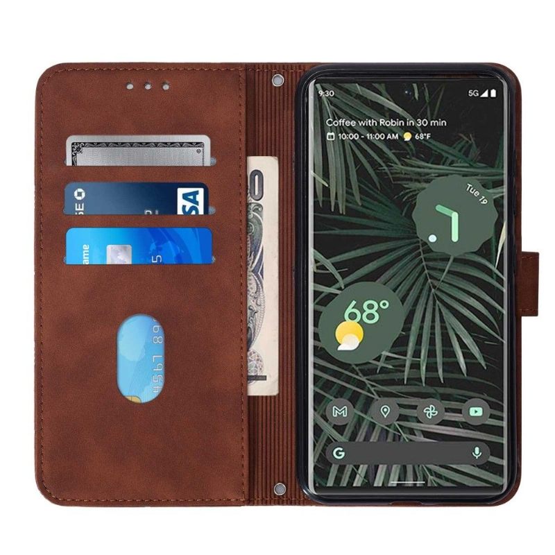 Folio-hoesje voor Google Pixel 6 Pro Geometrisch Ontwerp Leereffect