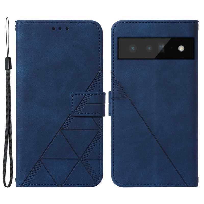 Folio-hoesje voor Google Pixel 6 Pro Geometrisch Ontwerp Leereffect