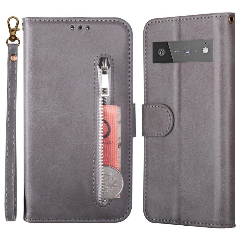 Folio-hoesje voor Google Pixel 6 Pro Portemonnee Met Ketting Kunstleer