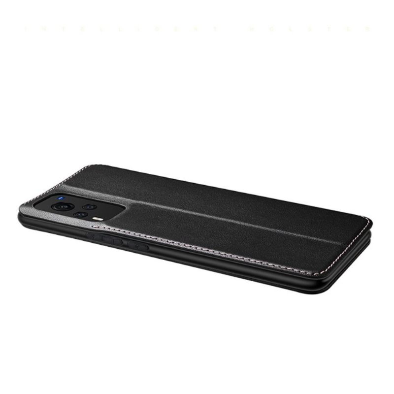 Folio-hoesje voor Vivo X60 Echt Leer Met Windows