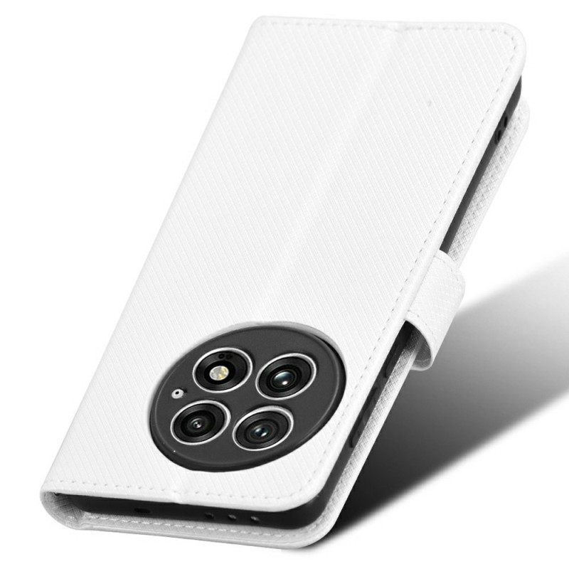 Flip Case Leren Oneplus 13 Diamantstructuur