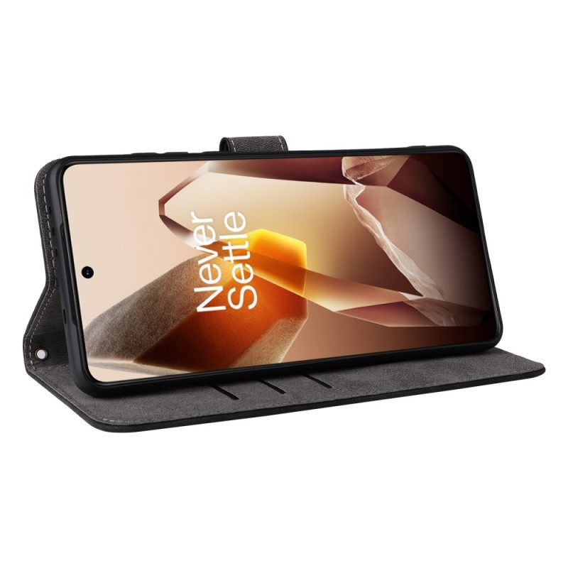 Flip Case Leren Oneplus 13 Suède-effect Met Rfid-bescherming