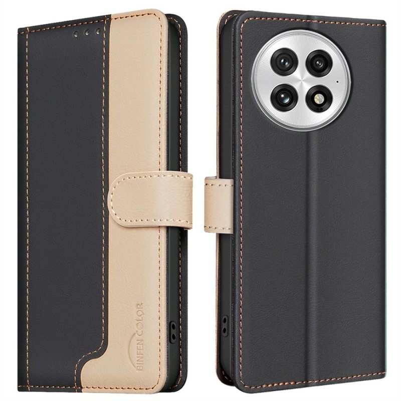 Flip Case Leren Oneplus 13 Tweekleurig Met Rfid-blokkering Binfen Color