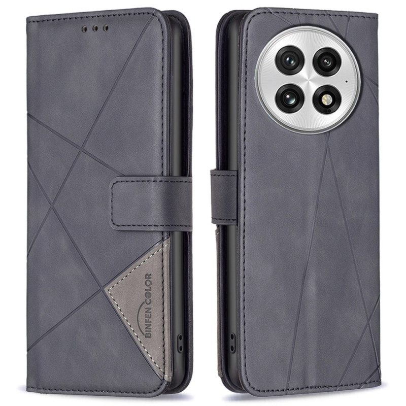 Leren Hoesje Oneplus 13 Abeel Geometrisch Patroon Bescherming Hoesje