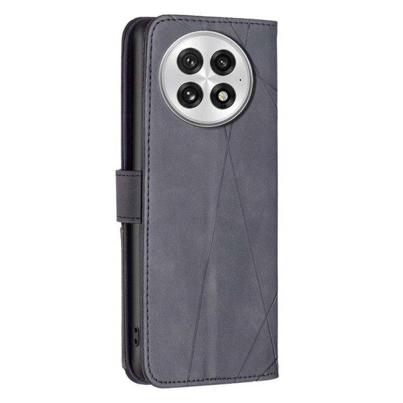 Leren Hoesje Oneplus 13 Abeel Geometrisch Patroon Bescherming Hoesje