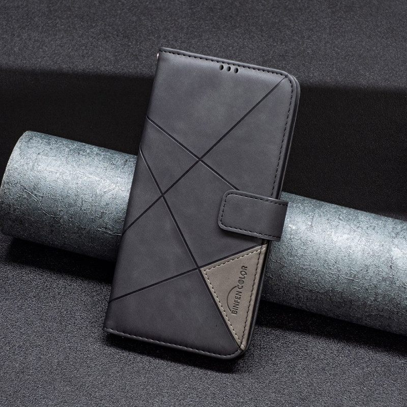 Leren Hoesje Oneplus 13 Abeel Geometrisch Patroon Bescherming Hoesje