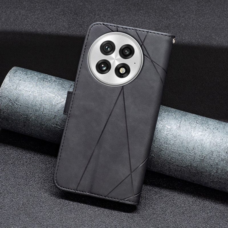 Leren Hoesje Oneplus 13 Abeel Geometrisch Patroon Bescherming Hoesje