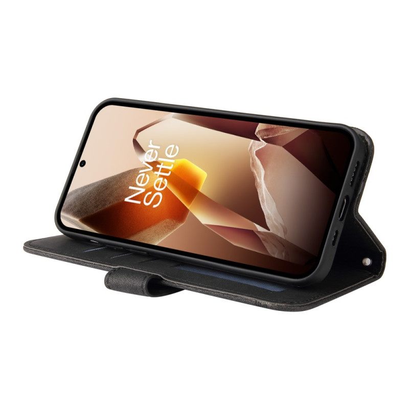 Leren Hoesje Oneplus 13 Huidvriendelijk Met Bandje Bescherming Hoesje