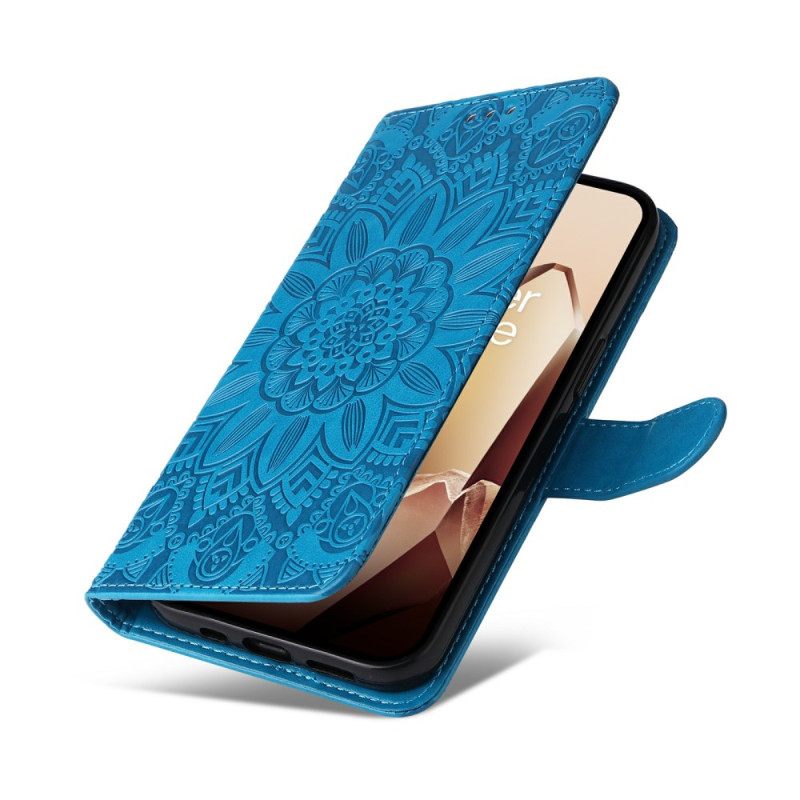 Leren Hoesje Oneplus 13 Zonnebloempatroon Bescherming Hoesje