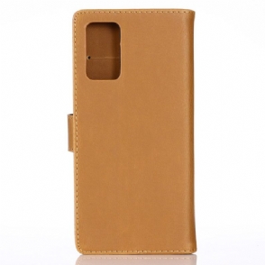 Cover voor Samsung Galaxy Note 20 Ultra Folio-hoesje Retro Leereffect