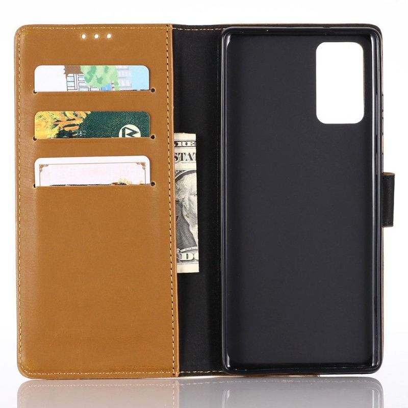 Cover voor Samsung Galaxy Note 20 Ultra Folio-hoesje Retro Leereffect