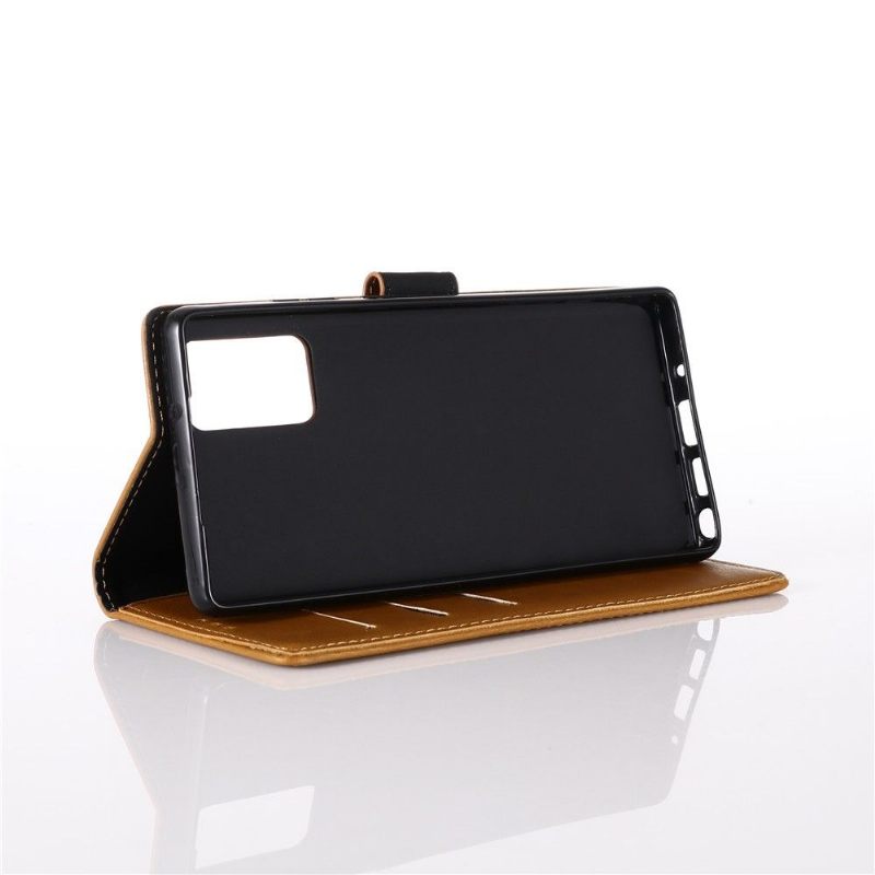 Cover voor Samsung Galaxy Note 20 Ultra Folio-hoesje Retro Leereffect