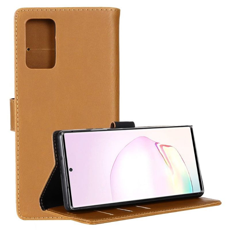 Cover voor Samsung Galaxy Note 20 Ultra Folio-hoesje Retro Leereffect