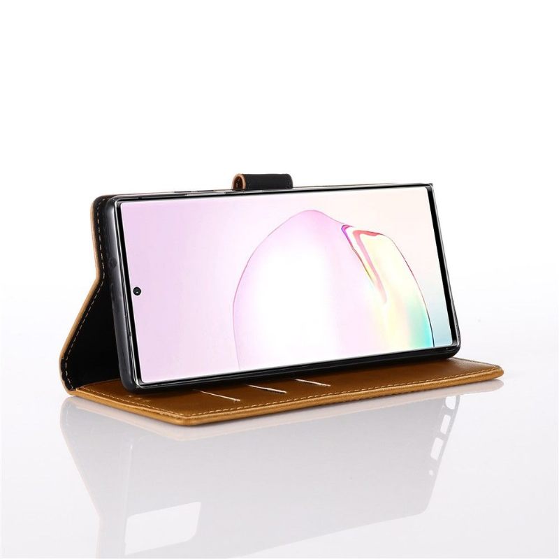 Cover voor Samsung Galaxy Note 20 Ultra Folio-hoesje Retro Leereffect
