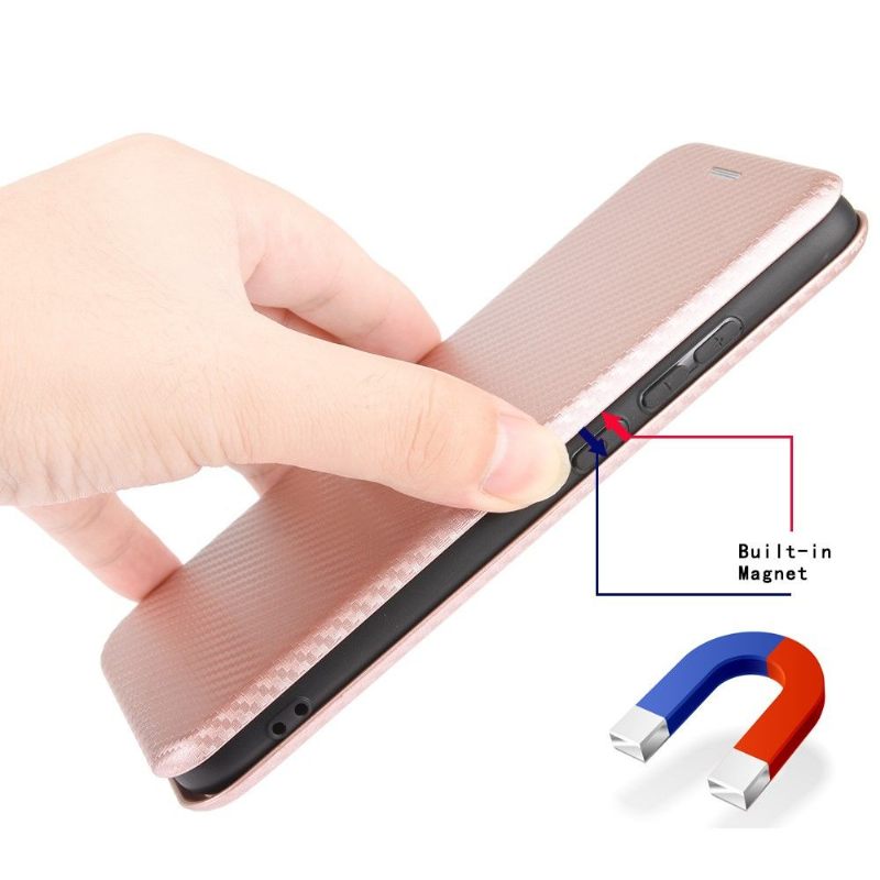 Folio-hoesje voor Samsung Galaxy Note 20 Ultra Anti-fall Koolstofvezeleffect
