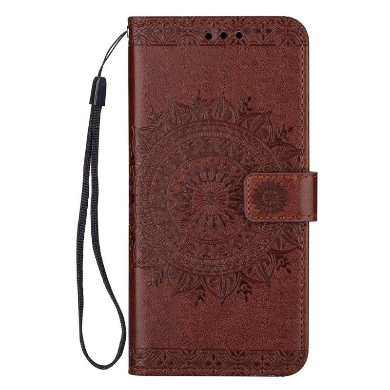 Folio-hoesje voor Samsung Galaxy Note 20 Ultra Met Ketting Mandala Met Leereffect