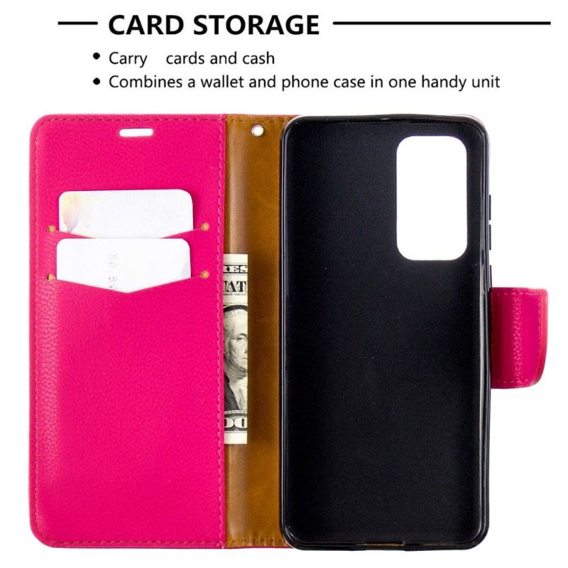 Cover voor Huawei P40 Folio-hoesje Generfd Leereffect