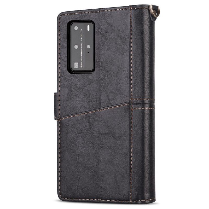 Folio-hoesje voor Huawei P40 Retro Stijl Multi Compartimenten