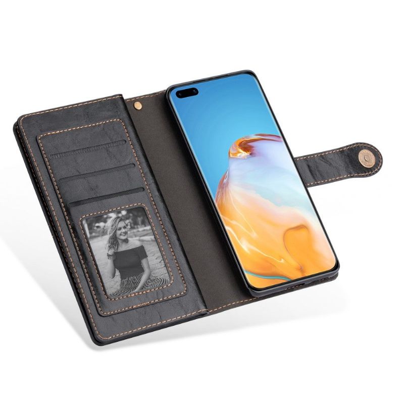 Folio-hoesje voor Huawei P40 Retro Stijl Multi Compartimenten