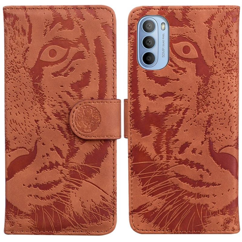 Case voor Motorola Moto G31 / Moto G41 Tijger Met Reliëf
