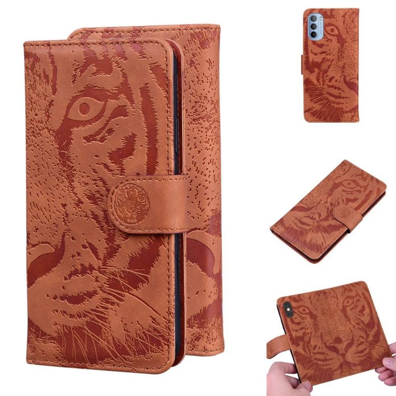 Case voor Motorola Moto G31 / Moto G41 Tijger Met Reliëf