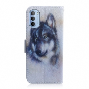 Cover voor Motorola Moto G31 / Moto G41 Ondersteuningsfunctie Voor Wolfpatroon