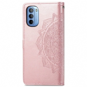Flip Case voor Motorola Moto G31 / Moto G41 Mandala-reliëf In Kunstleer