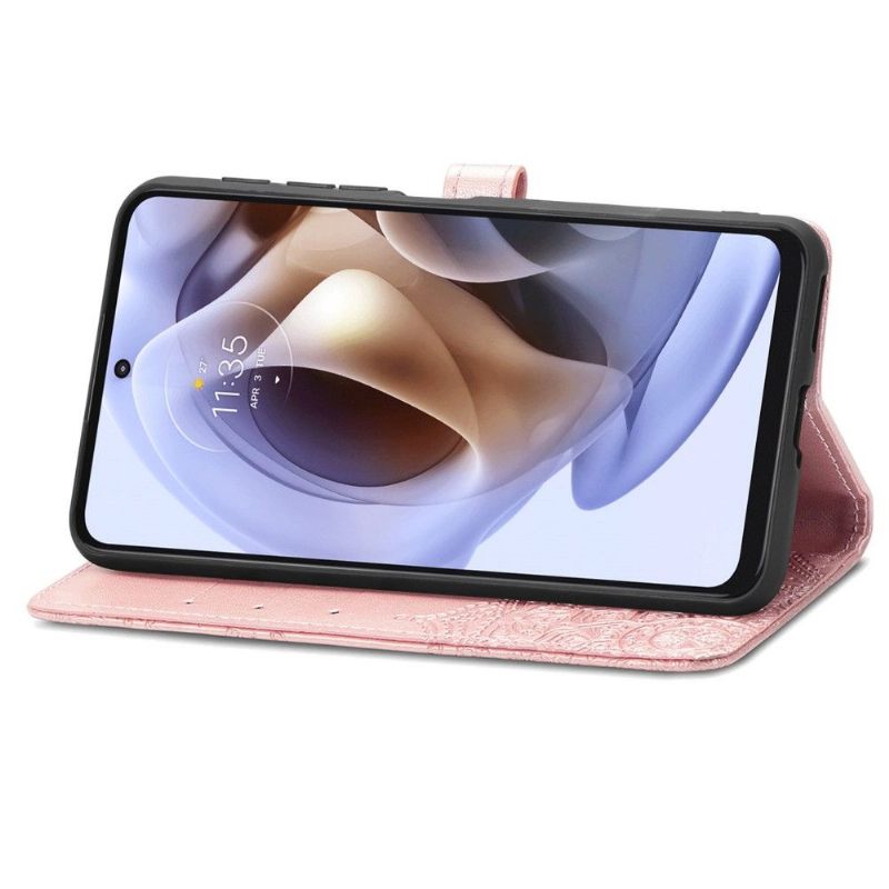 Flip Case voor Motorola Moto G31 / Moto G41 Mandala-reliëf In Kunstleer