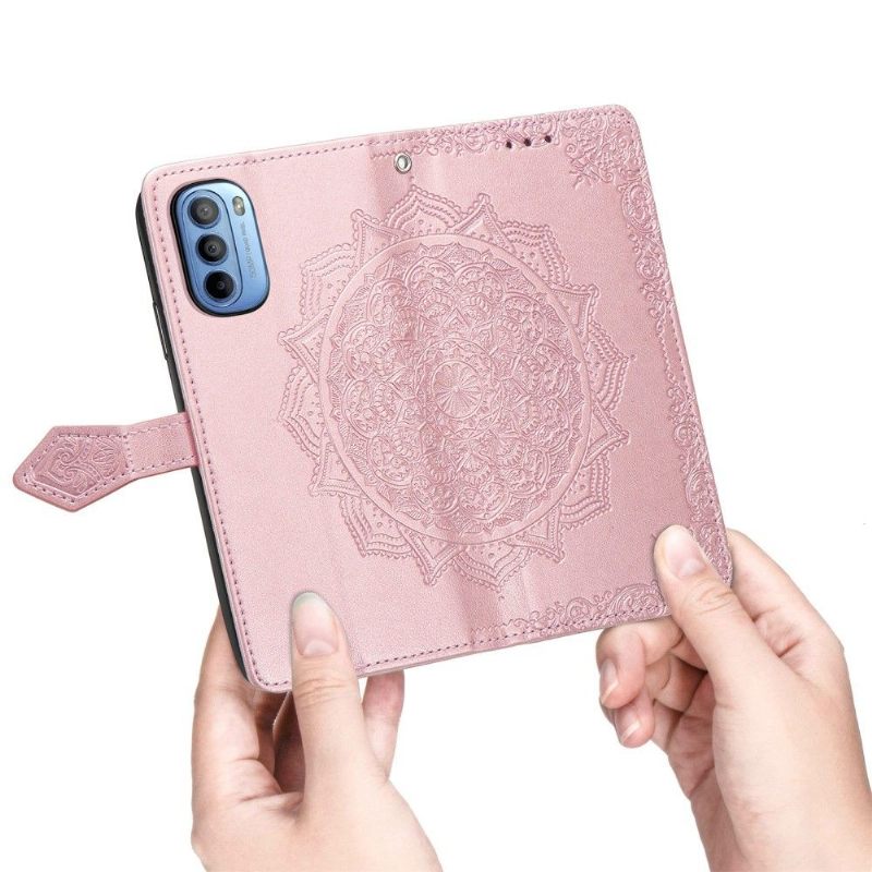 Flip Case voor Motorola Moto G31 / Moto G41 Mandala-reliëf In Kunstleer