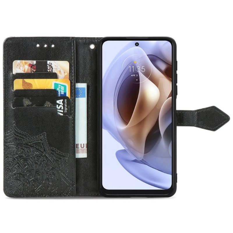 Flip Case voor Motorola Moto G31 / Moto G41 Mandala-reliëf In Kunstleer
