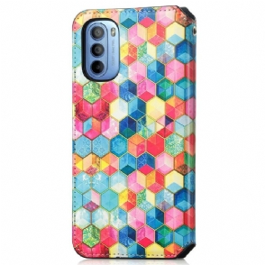 Folio-hoesje voor Motorola Moto G31 / Moto G41 3d-kubus