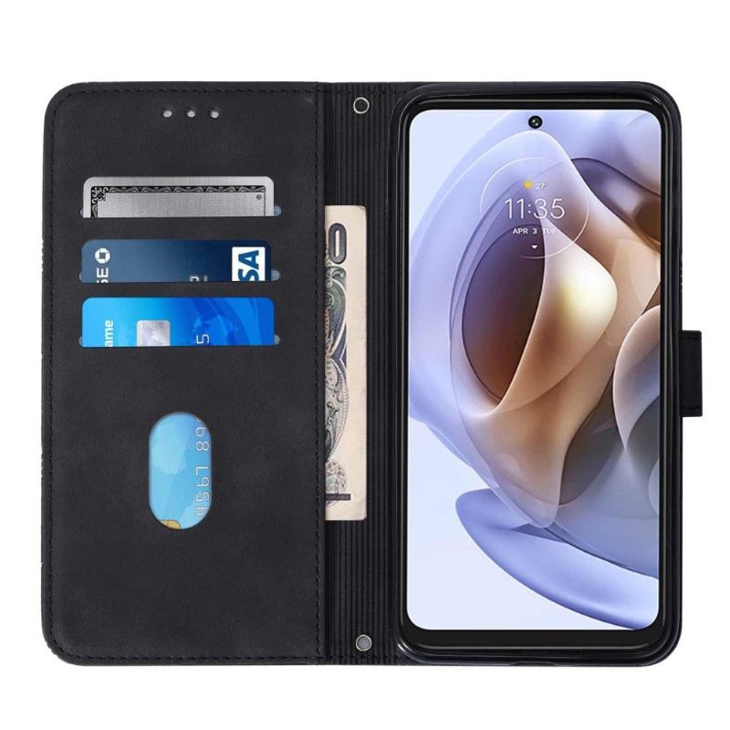 Folio-hoesje voor Motorola Moto G31 / Moto G41 Anti-fall Geometrisch Ontwerp Met Riem