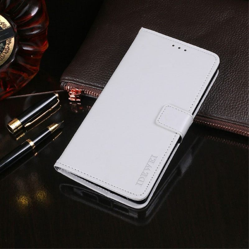 Folio-hoesje voor Motorola Moto G31 / Moto G41 Anti-fall Idewei Folio Ledereffect