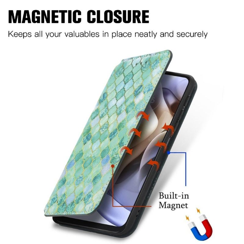 Folio-hoesje voor Motorola Moto G31 / Moto G41 Arabesk Patroon