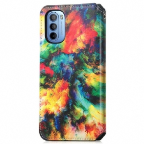 Folio-hoesje voor Motorola Moto G31 / Moto G41 Iriserende Wolk