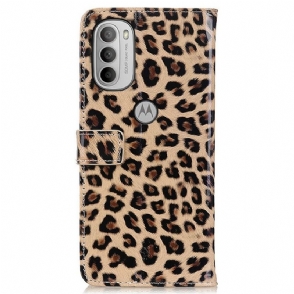 Folio-hoesje voor Motorola Moto G31 / Moto G41 Kunstleer Luipaardstijl