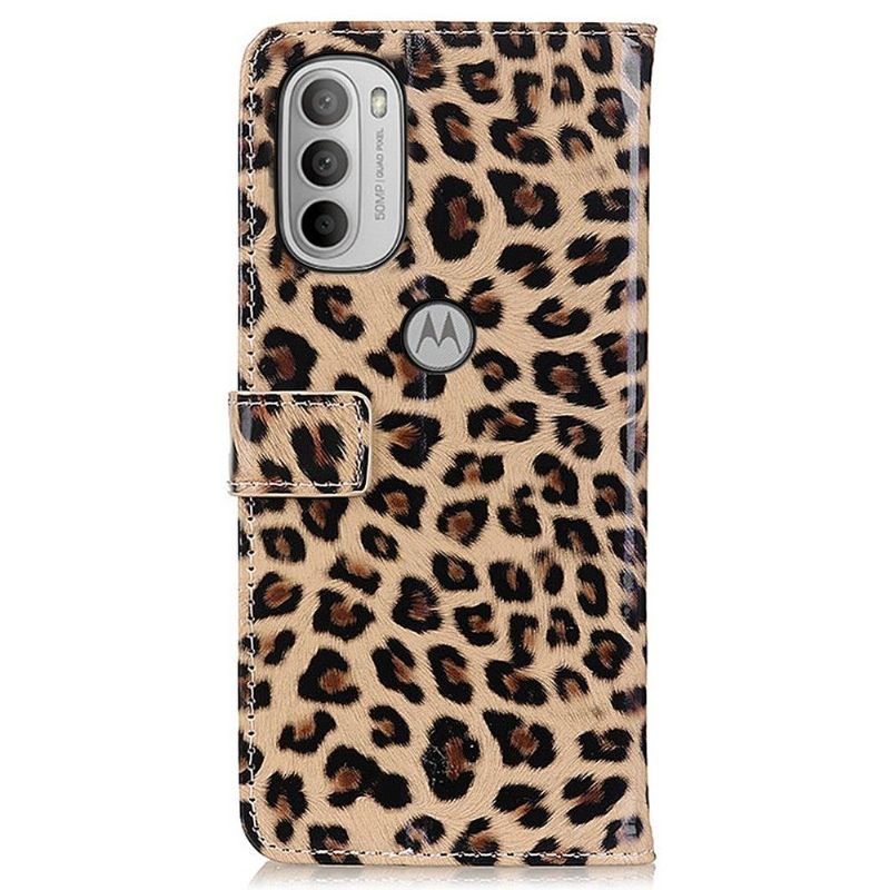 Folio-hoesje voor Motorola Moto G31 / Moto G41 Kunstleer Luipaardstijl