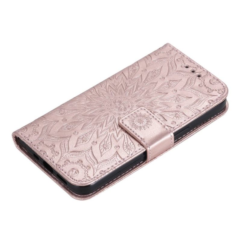 Folio-hoesje voor Motorola Moto G31 / Moto G41 Met Ketting Zonnebloem