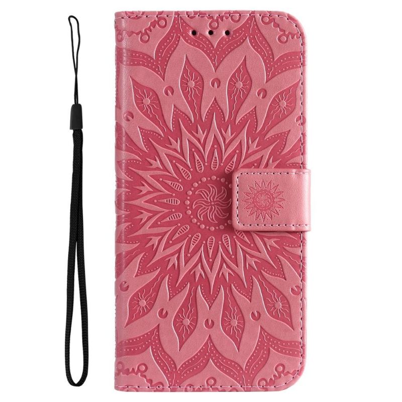 Folio-hoesje voor Motorola Moto G31 / Moto G41 Met Ketting Zonnebloem