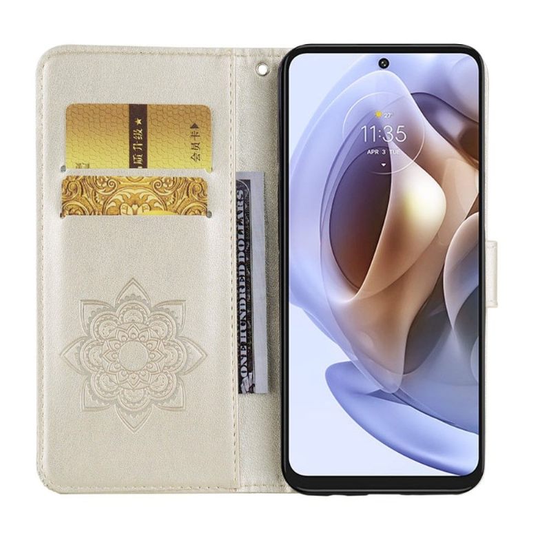 Folio-hoesje voor Motorola Moto G31 / Moto G41 Uil Met Reliëf