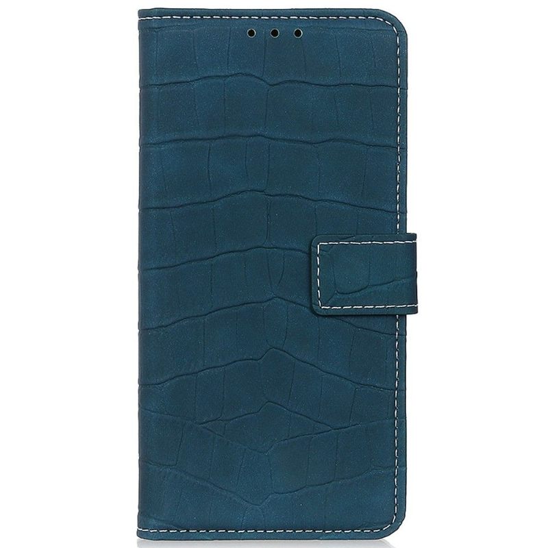 Leren Hoesje voor Motorola Moto G31 / Moto G41 Croco-look Stiksels
