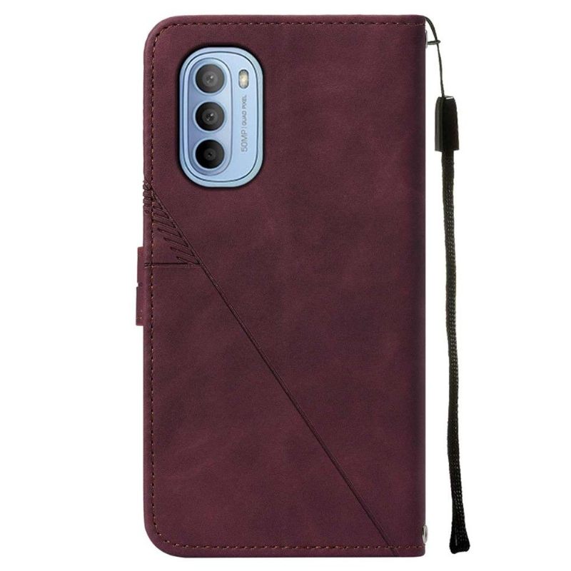 Leren Hoesje voor Motorola Moto G31 / Moto G41 Geometrisch Ontwerp Leereffect