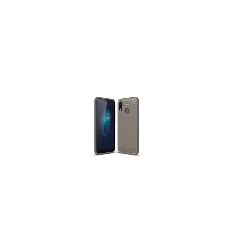 Telefoonhoesje voor Huawei P20 Lite Bescherming Koolstof Met Geborstelde Structuur