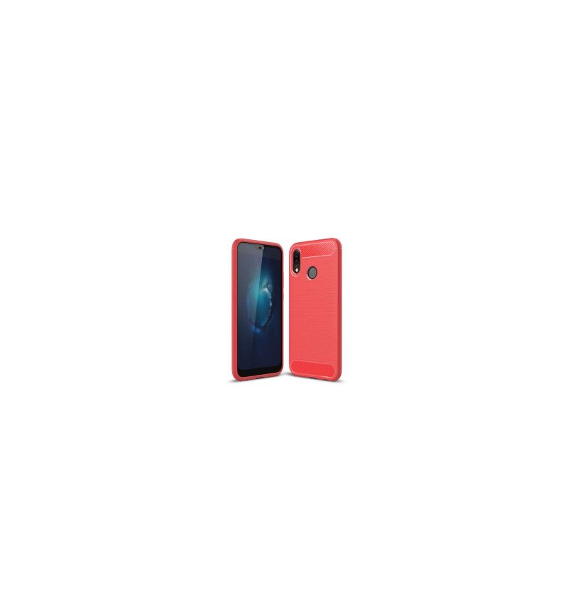 Telefoonhoesje voor Huawei P20 Lite Bescherming Koolstof Met Geborstelde Structuur