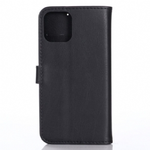 Case voor iPhone 12 Pro Max Folio-hoesje Retro Leereffect