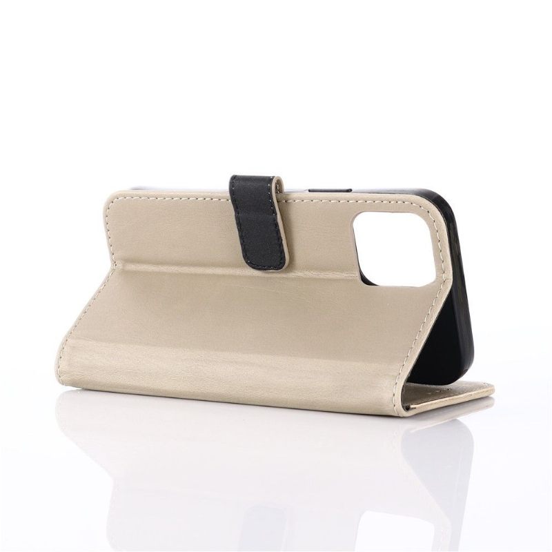 Case voor iPhone 12 Pro Max Folio-hoesje Retro Leereffect