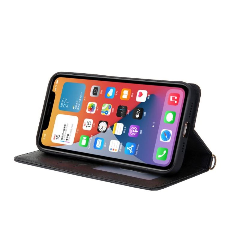 Flip Case voor iPhone 12 Pro Max Canvas Kunstleer