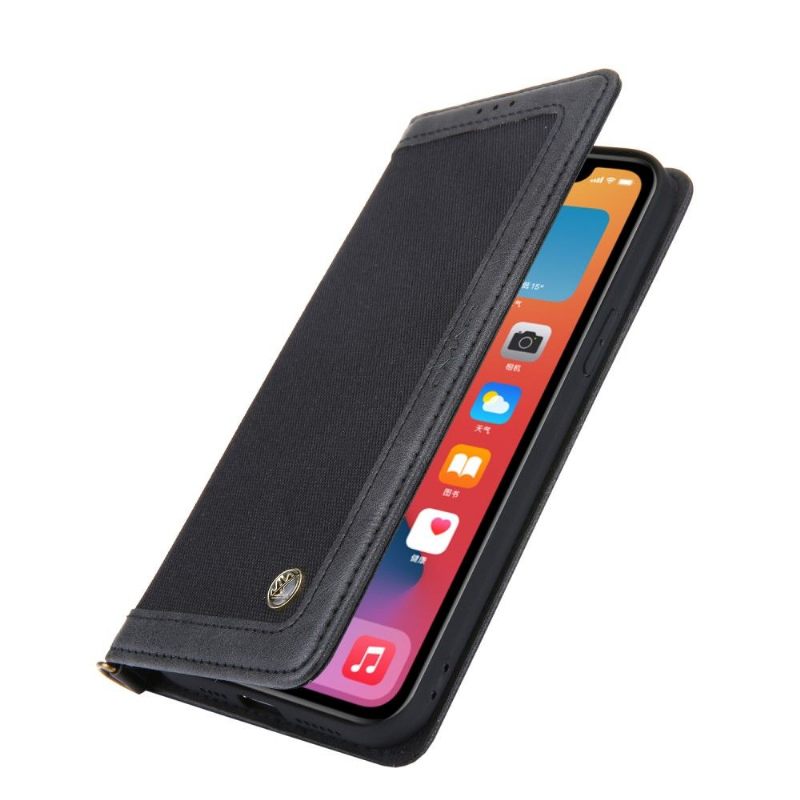 Flip Case voor iPhone 12 Pro Max Canvas Kunstleer
