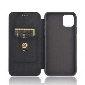 Folio-hoesje voor iPhone 12 Pro Max Kunstleer In Koolstofvezelstijl