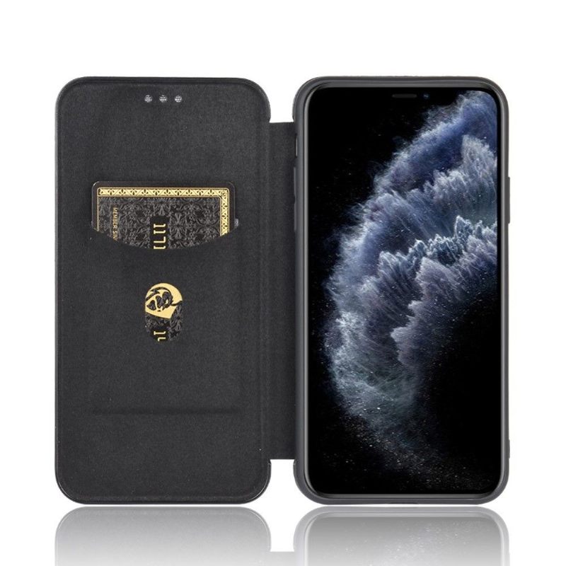 Folio-hoesje voor iPhone 12 Pro Max Kunstleer In Koolstofvezelstijl